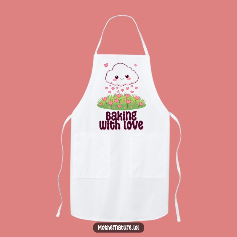 Funny Cloud Raining Hearts Apron: Cook with Love and Hilarious Charm!