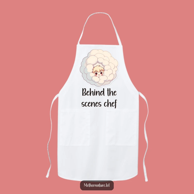 Funny Surprised Character Apron, Cooking Cloud Peek Fun, Perfect Chef Gift