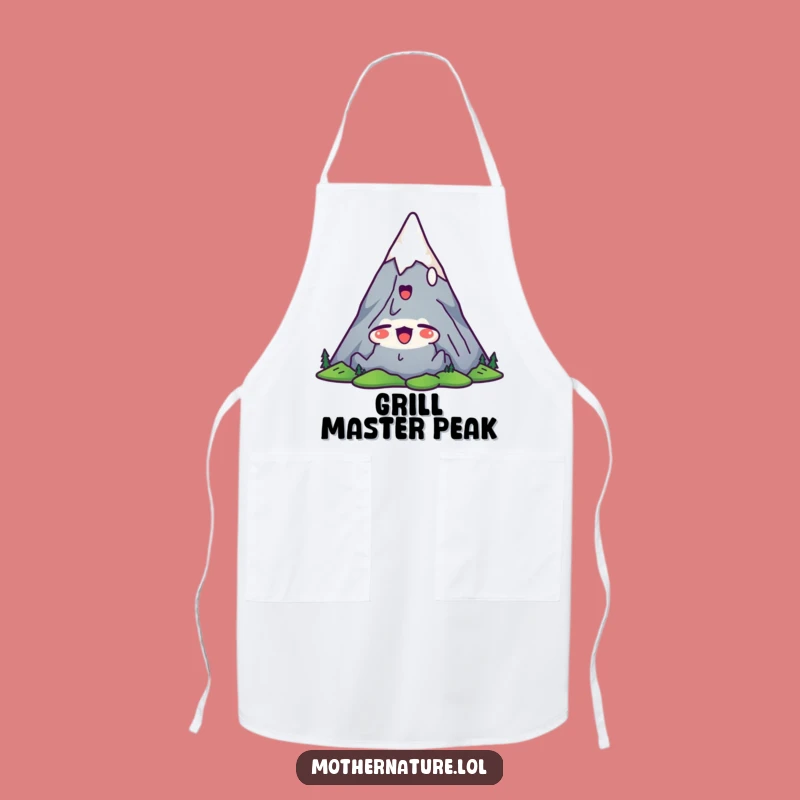 Funny Mountain Peak Apron: Relaxed Kitchen Style for Satisfied Cooks