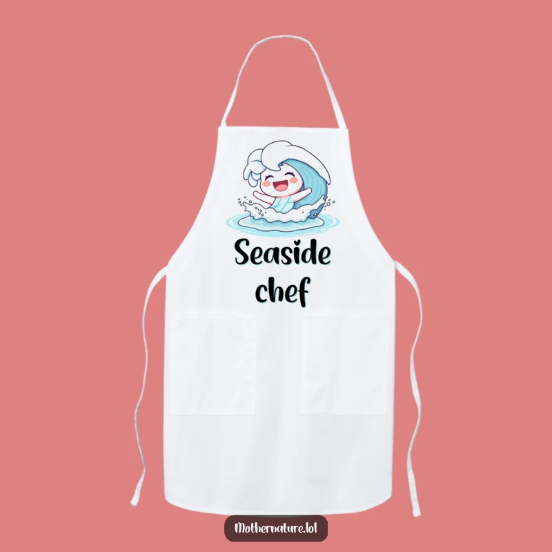 Funny Laughing Wave Apron: Playful Beach Chef for a Hilarious Gift