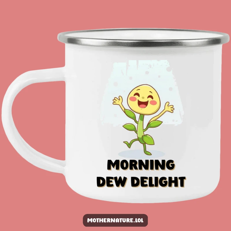 Funny Dancing Plant Camping Mug: Cheerful Outdoor Character Gift