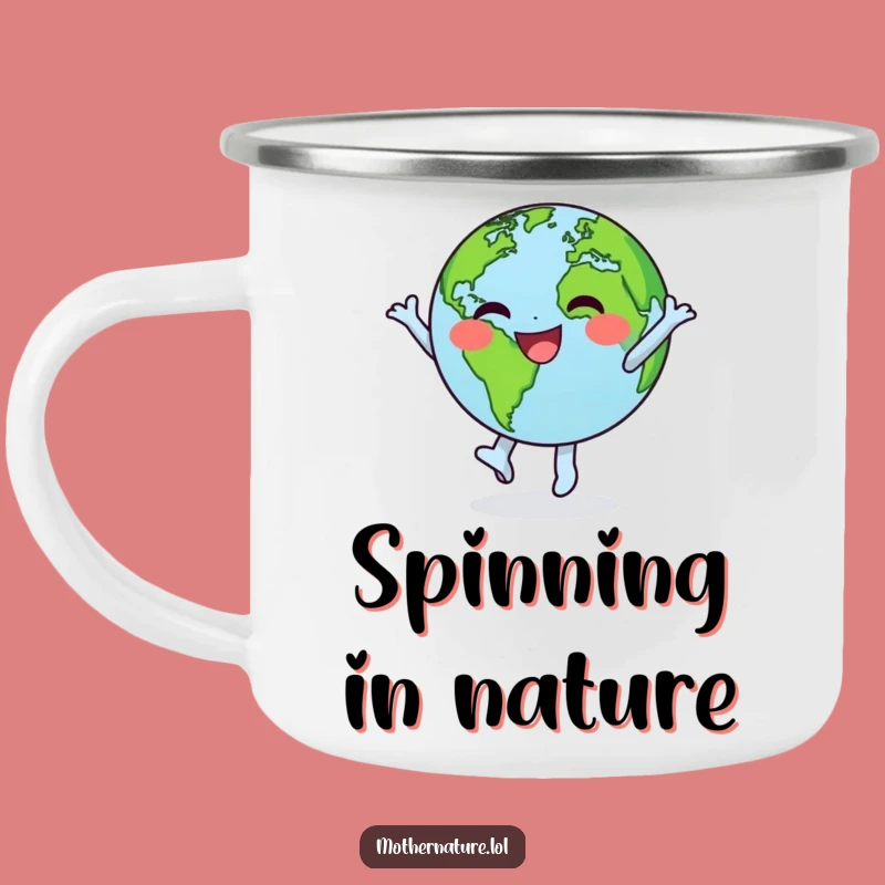 Funny Earth Dancing Camping Mug: Joyful Character Drinkware, Perfect Funny Gift