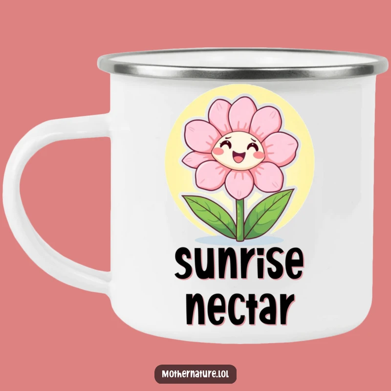 Funny Flower Sunshine Camping Mug: Cheerful Outdoor Cheer for a Hilarious Gift