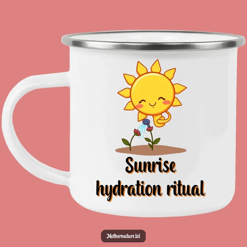 Funny Sun Watering Flower Camping Mug: Hilarious Outdoor Companion for Sunny Adventures!