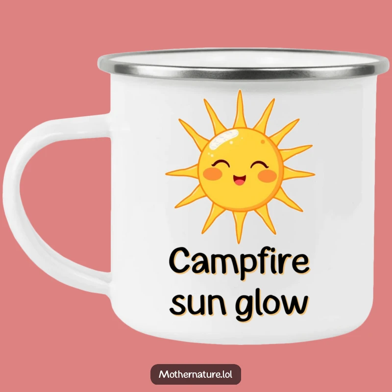 Funny Sun Winking Camping Mug: Cheerful Character Drinkware, Perfect Funny Gift