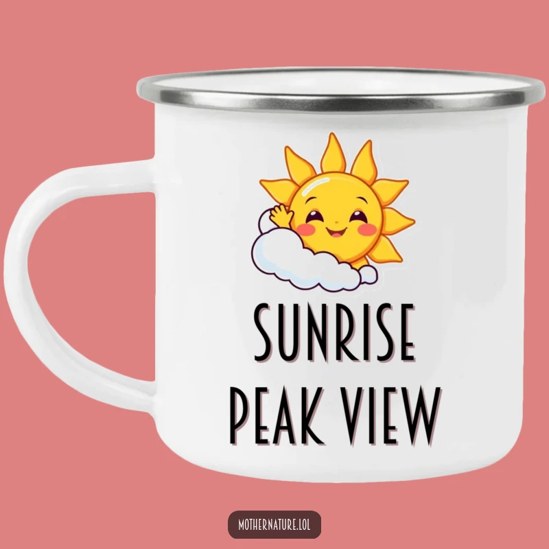 Funny Sunny Day Camping Mug: Cheerful Sun & Cloud, Outdoor Gift