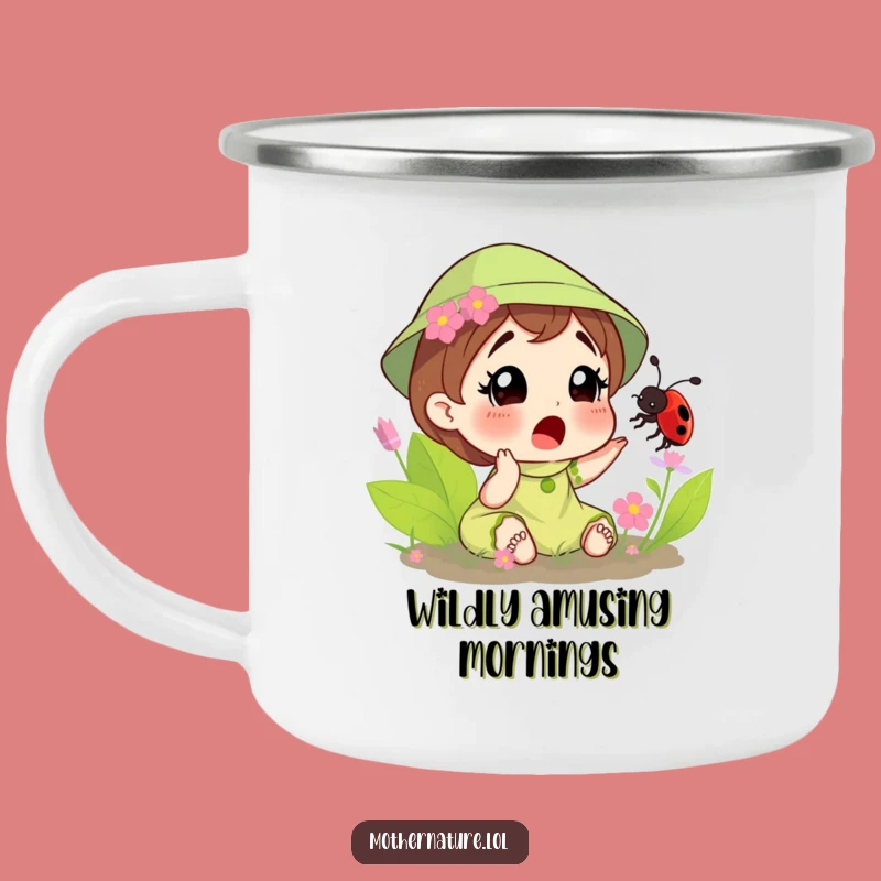 Funny Surprised Mother Nature Tickled Bee Camping Mug - Playful Outdoor Companion