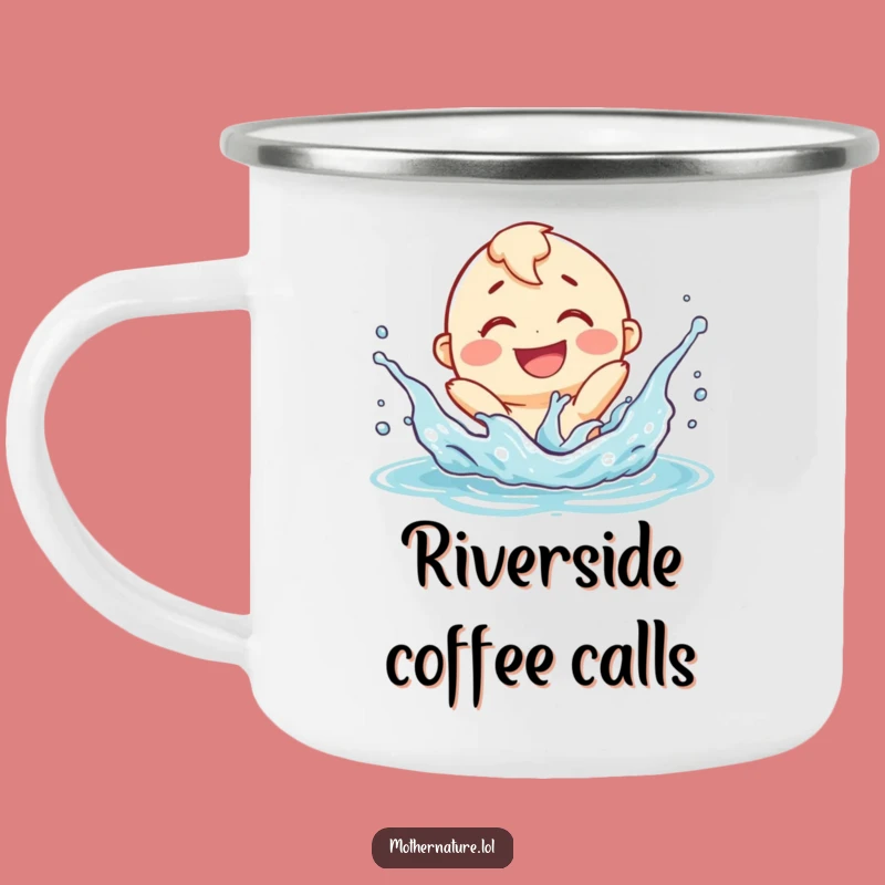 Funny River Splashing Camping Mug - Outdoor Character Cup