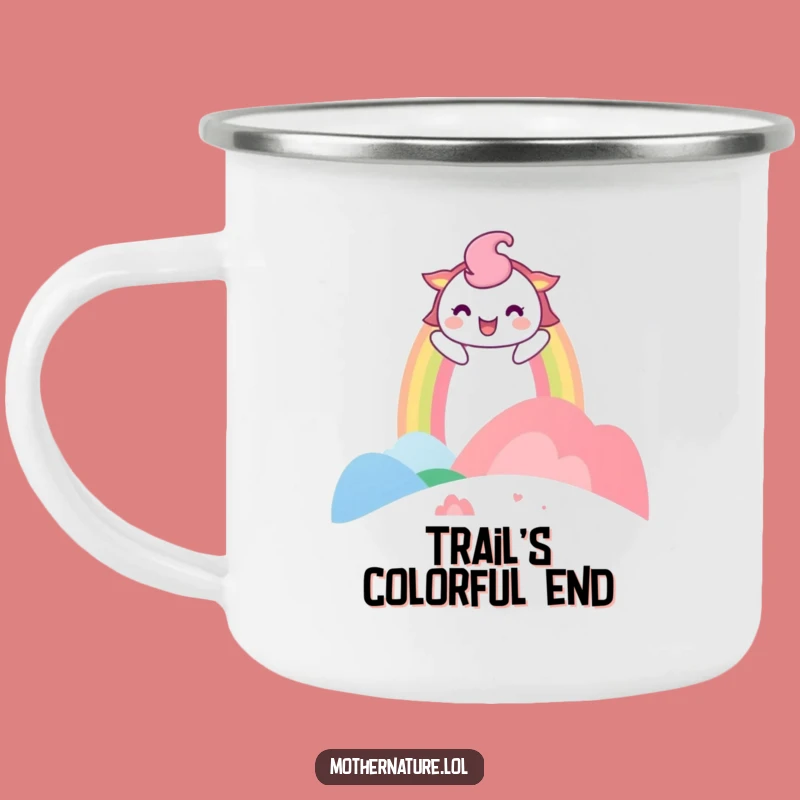 Funny Rainbow Camping Mug: Laughing Landscape Adventures, Perfect Funny Gift
