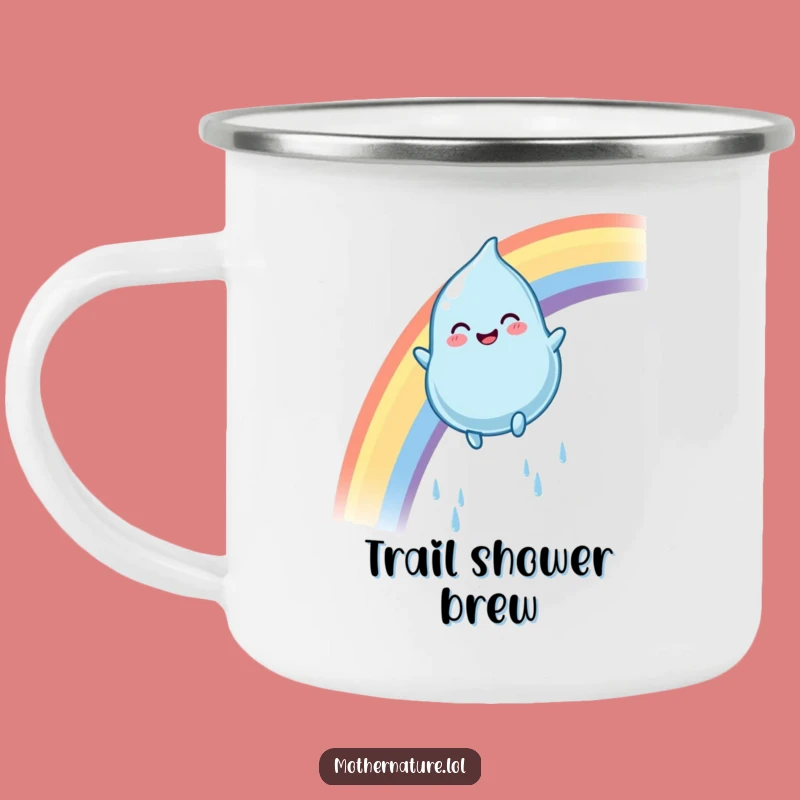 Funny Rainbow Raindrop Camping Mug: Gleeful Sips by the Rainbow