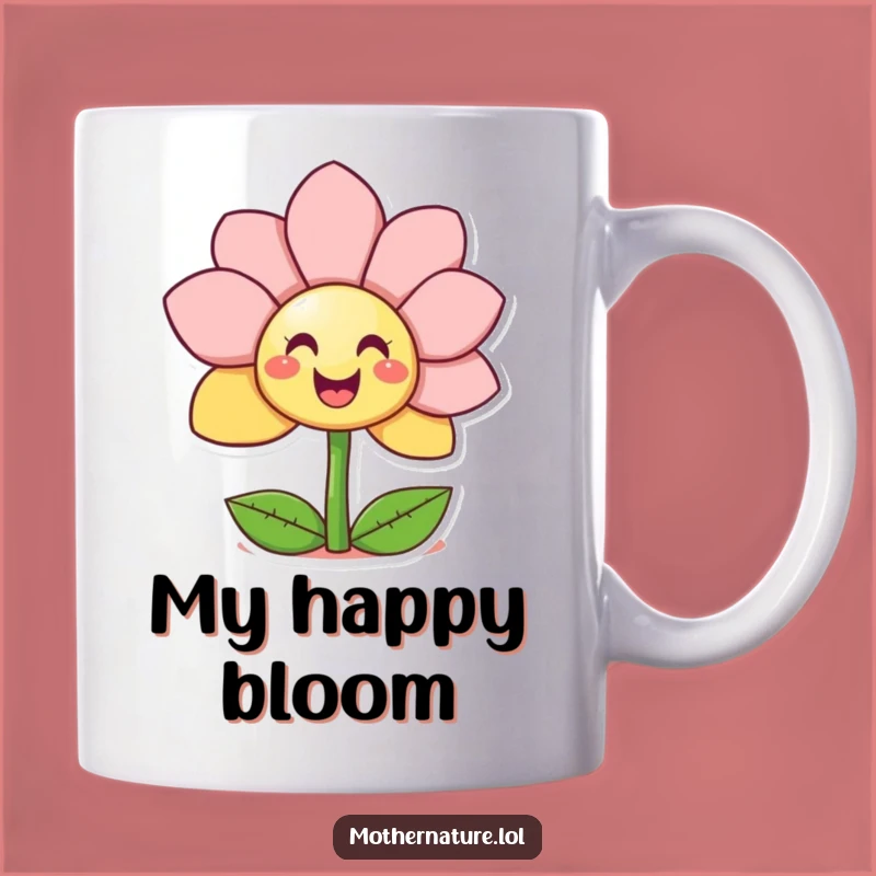 Funny Giggling Flower Mug - Cheerful Surprise Smiley Face Gift for Her