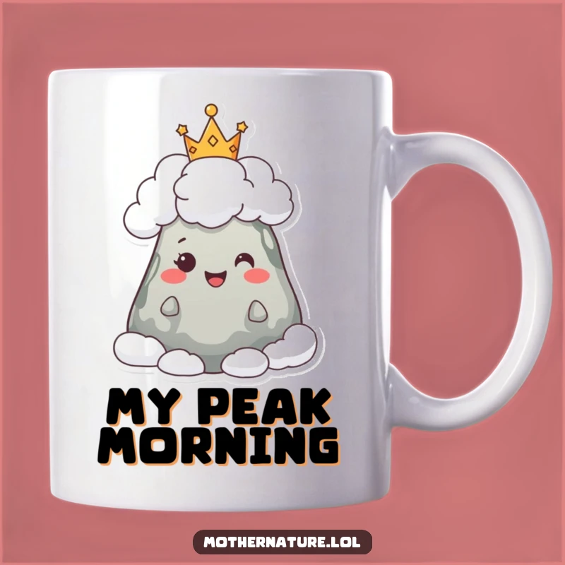 Funny Happy Mountain Mug: Cloud Crown Character Gift