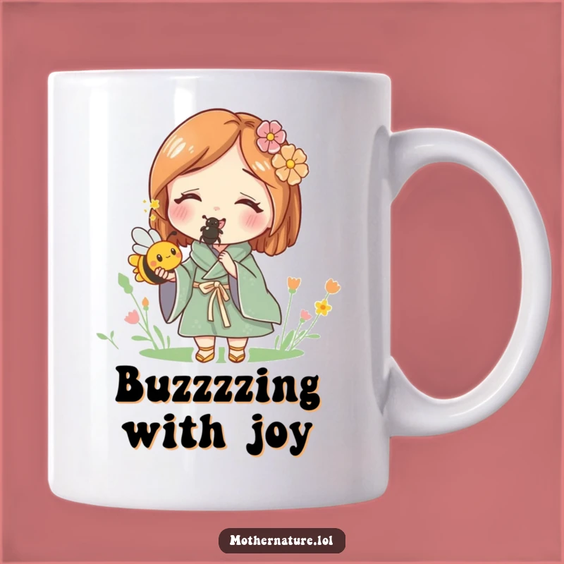 Funny Mother Nature Holding Bee Mug - Delightful Nature Lover Gift