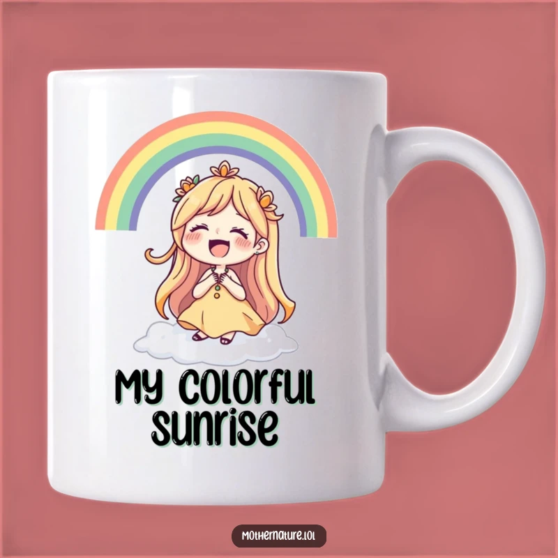 Funny Mother Nature Laughing Rainbow Mug - Joyful Nature Gift