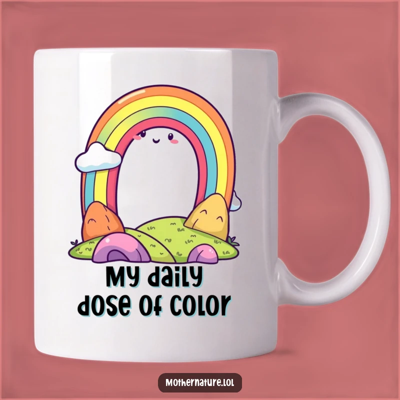 Funny Rainbow Arch Mug, Cheerful Landscape Design, Perfect Funny Gift for Joyful Souls