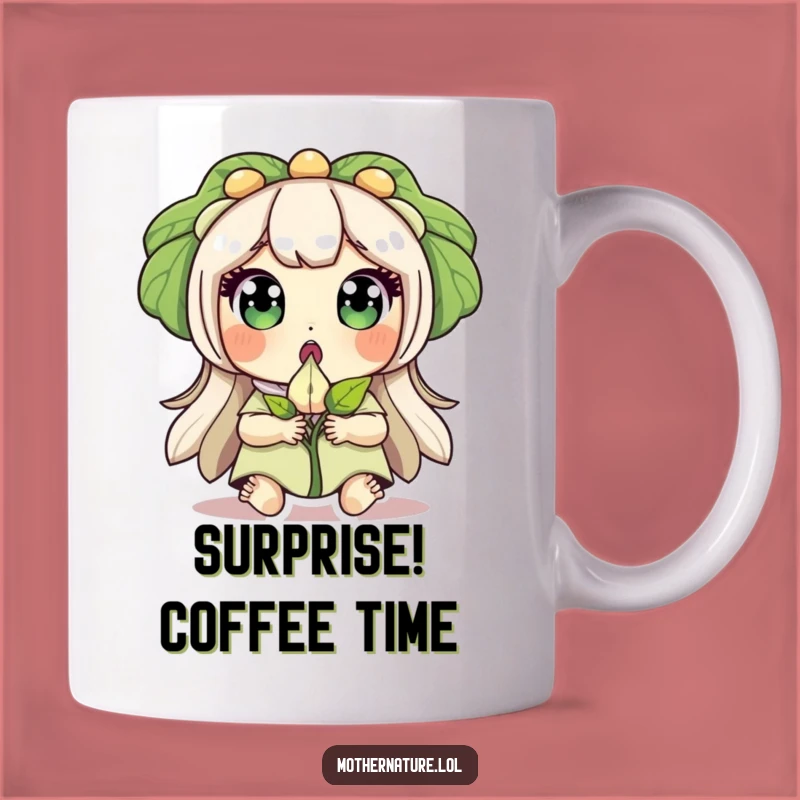 Funny Surprised Mother Nature Mug, Sprouting Seed Surprise - Gift for Gardeners