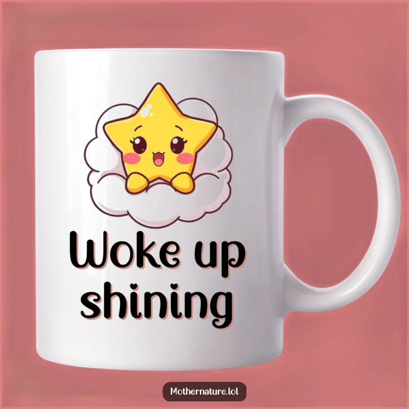 Funny Surprised Star Mug - Peekaboo Cloud Humor Gift for Kids