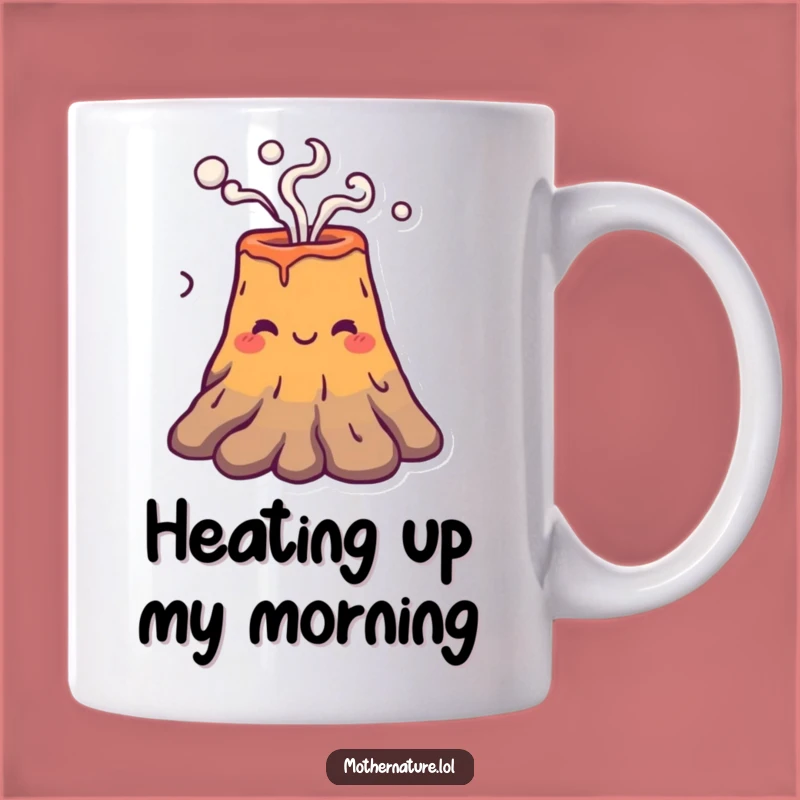 Funny Volcano Mug, Smiling Puffer Design, Perfect Funny Gift for Fiery Personalities