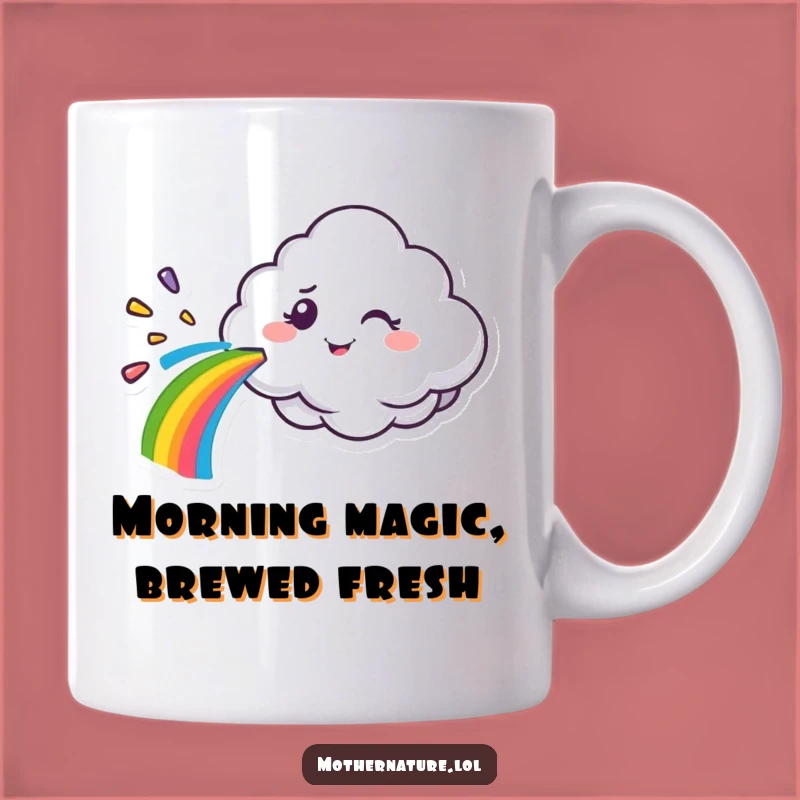 Funny Cloud Spraying Rainbow Mug - Mischievous Character Gift