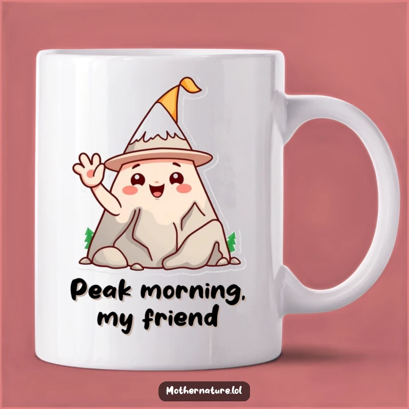 Funny Mountain Range Silly Hat Mug - Playful Character Gift