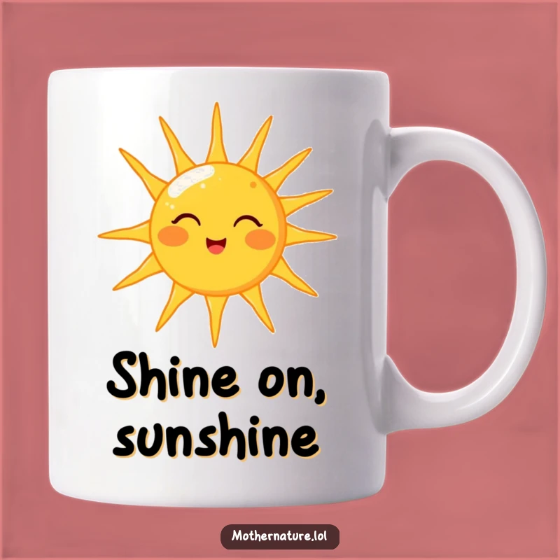 Funny Sun Winking Mug: Cheerful Character Warming Earth, Perfect Funny Gift