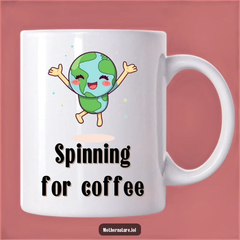 Funny Dancing Earth Mug: A Joyful Gift Spinning with Green Continents
