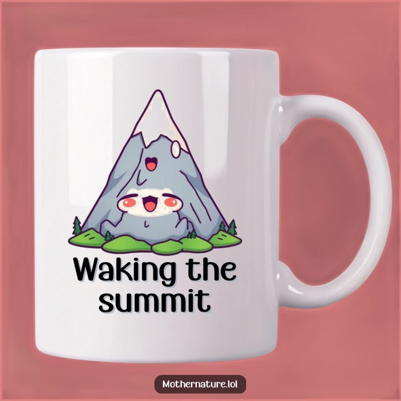 Funny Mountain Peak Mug: Satisfied Yawn for a Relaxed Morning Gift