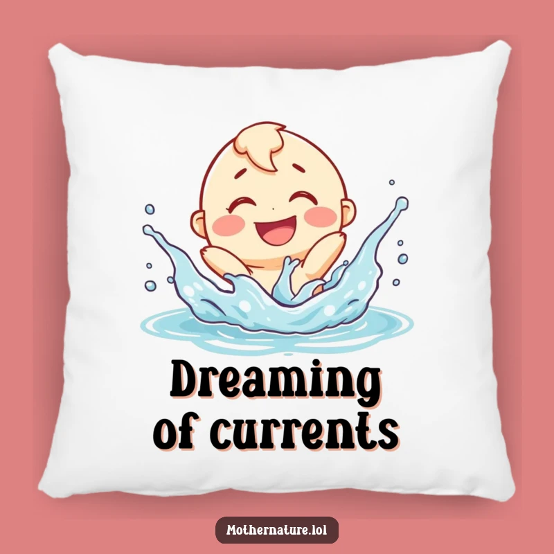 Funny River Splashing Pillow - Playful Character Decor