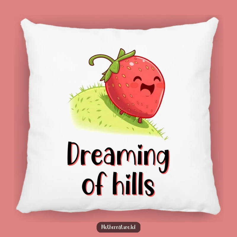 Funny Dizzy Strawberry Rolling Pillow - Comfy Cushion for Laugh-Out-Loud Moments