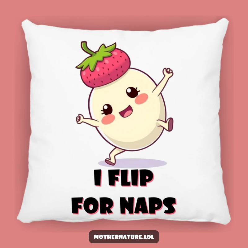 Funny Berry Cartwheel Pillow: Add Cozy Humor with a Determined Fruit Accent