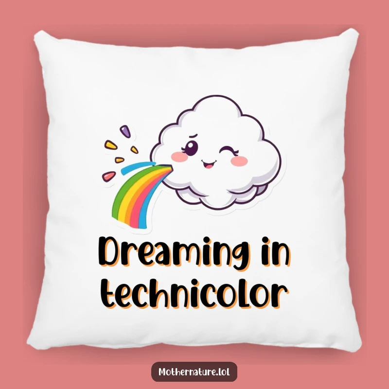 Funny Cloud Rainbow Wink Pillow - Cozy Character Cushion
