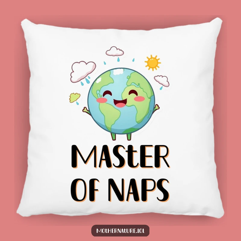 Funny Earth Juggling Weather Pillow - Cozy & Cheerful Decor