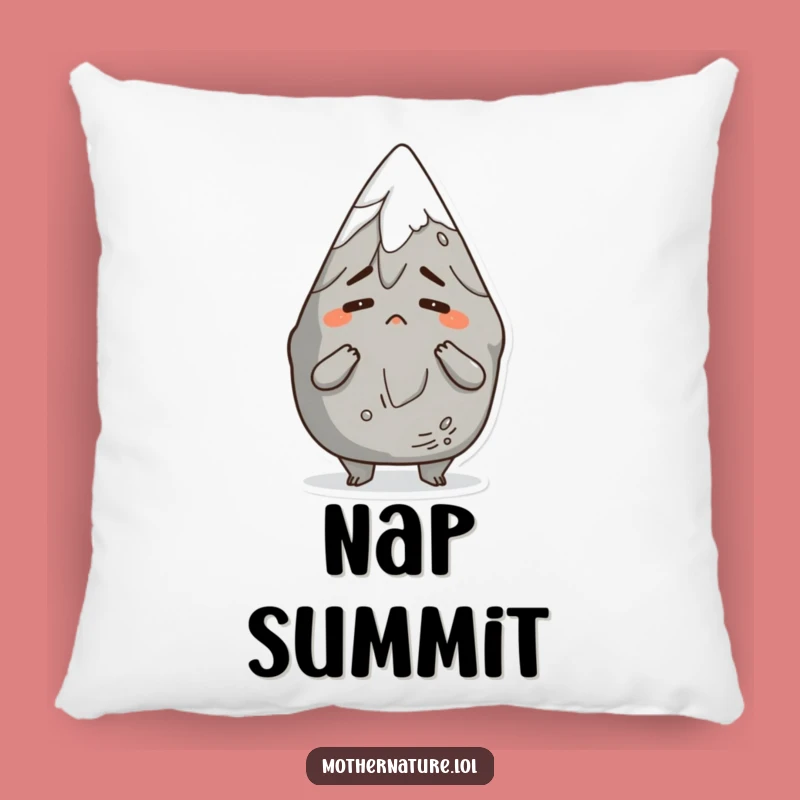 Funny Mountain Comfort Pillow: Shrugging Character for Cozy Bemused Relaxation