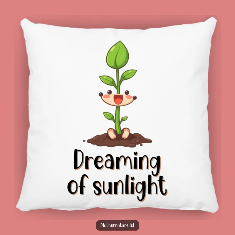 Funny Seedling Pillow, Cozy Growing Leaf Cushion, Comfy Funny Gift for Dreamers