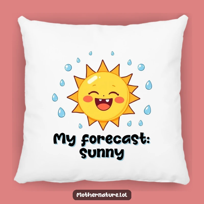 Funny Sun Juggling Raindrops Pillow - Comfort Character Decor