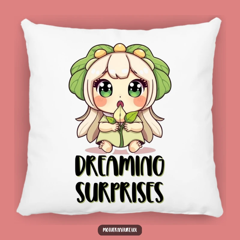 Funny Surprised Mother Nature Pillow, Cozy & Awestruck Accent
