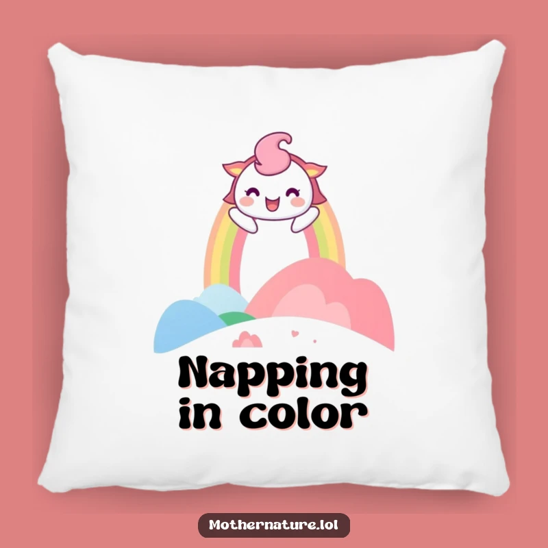 Funny Rainbow Landscape Pillow: Cozy Arch Comfort, Perfect Funny Gift