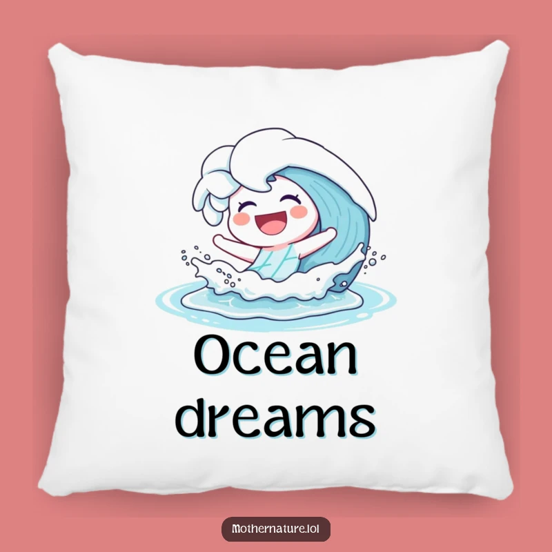 Funny Laughing Wave Pillow: Playful Comfort for a Hilarious Beach Gift