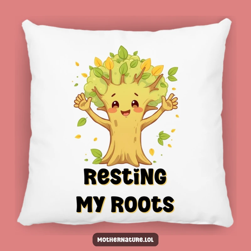 Soft Funny Happy Tree Pillow - Waving Branches Cozy Nature Gift