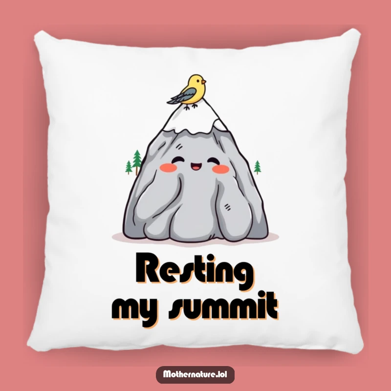 Funny Mountain Shrug Pillow: Cozy Comfort with Hilarious Amiable Vibes!