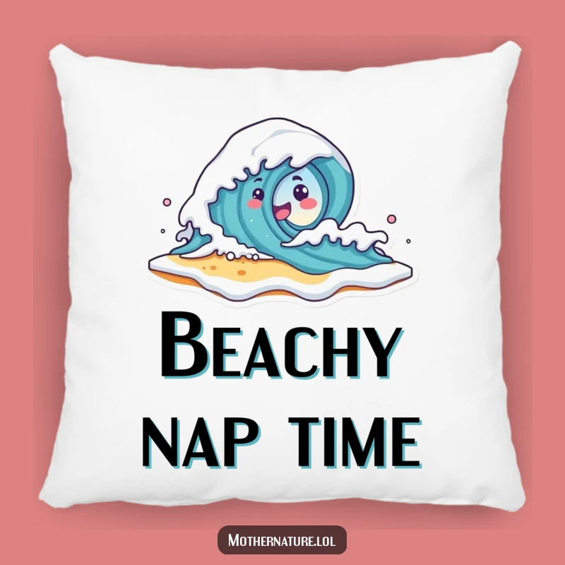 Soft Funny Wave Character Pillow - Cozy Beach Crash Comfort Gift