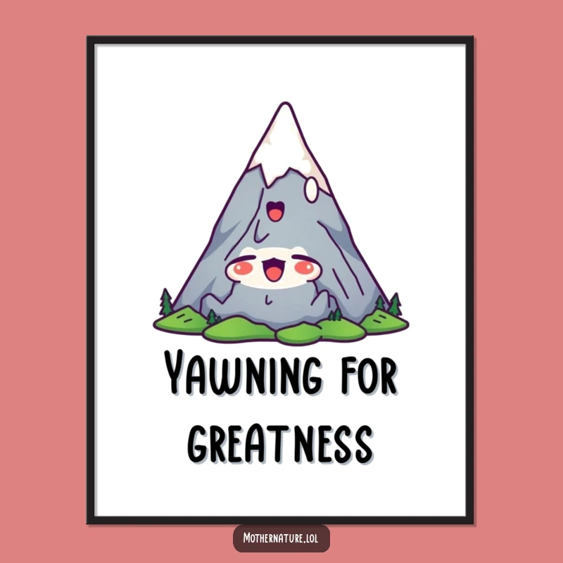 Funny Mountain Peak Digital Art: Satisfied Calm for Instant Decor