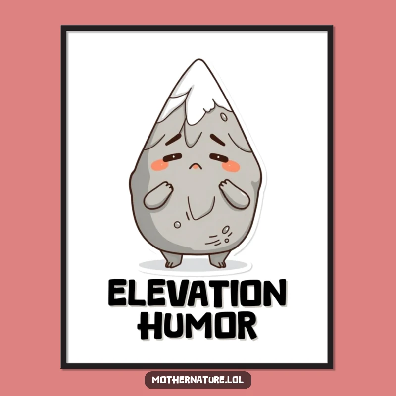 Funny Mountain Shrug Digital Art: Comical Character for Bemused Decor
