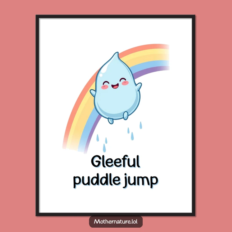 Funny Rainbow Raindrop Digital Art: Gleeful Color for Instant Decor