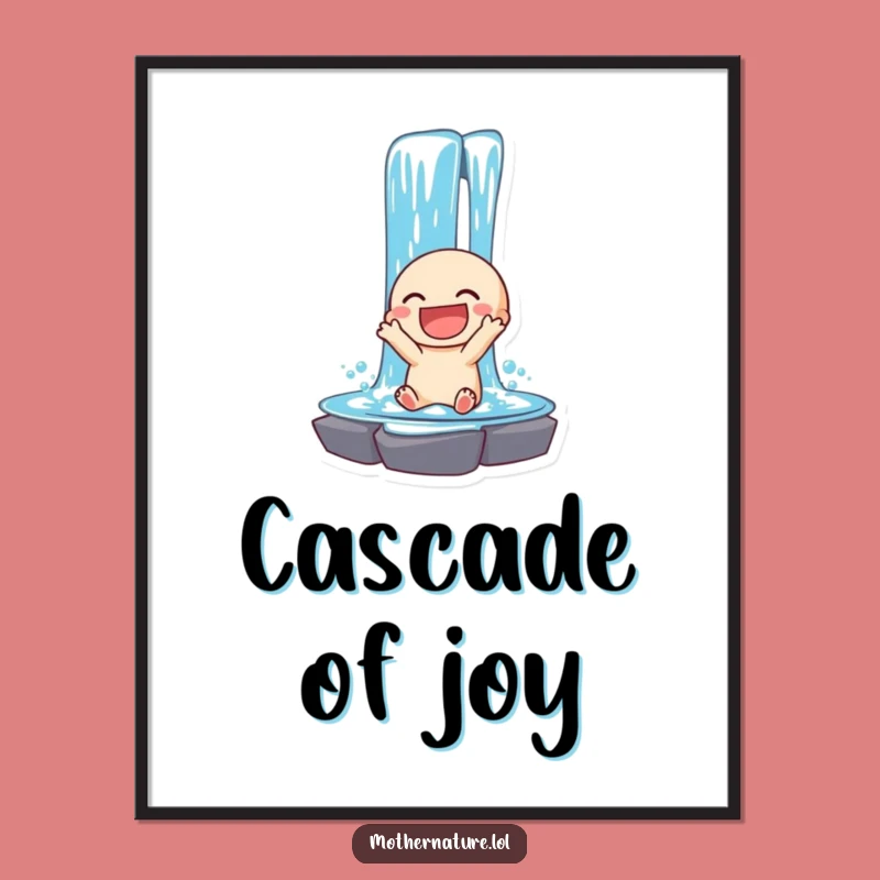Funny Waterfall Digital Art: Joyful Cascade for Instant Natural Vibes