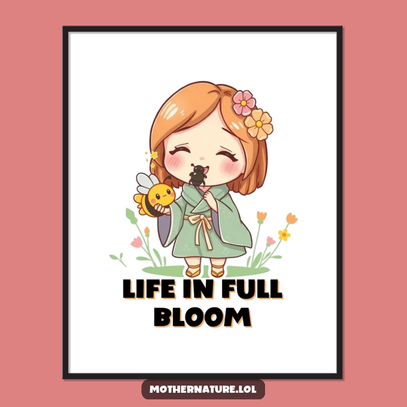 Funny Mother Nature Holding Bee Digital Art - Instant Nature Decor