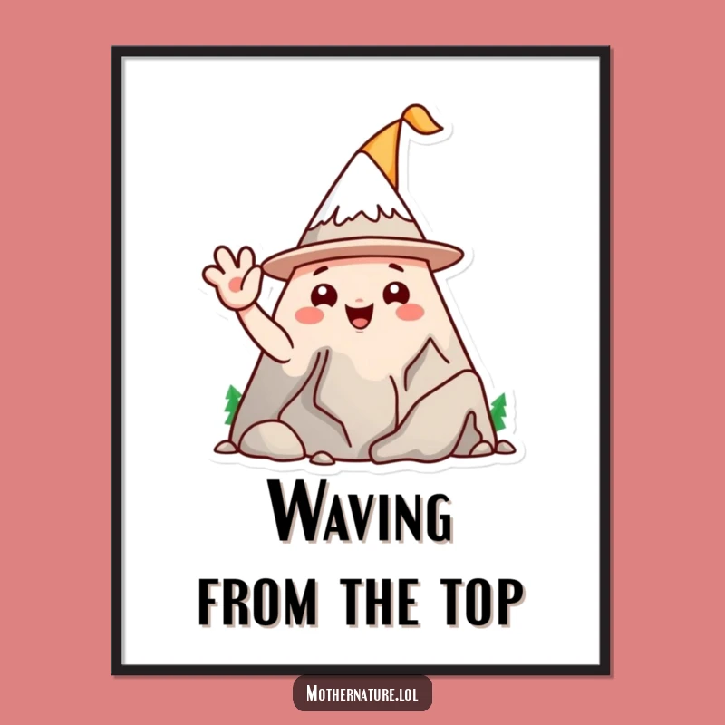 Funny Mountain Range Digital Art - Playful Character Decor