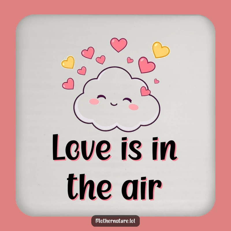 Funny Cloud Hearts Coaster Set, Protect Surfaces with Cute Humor, Unique Funny Gift