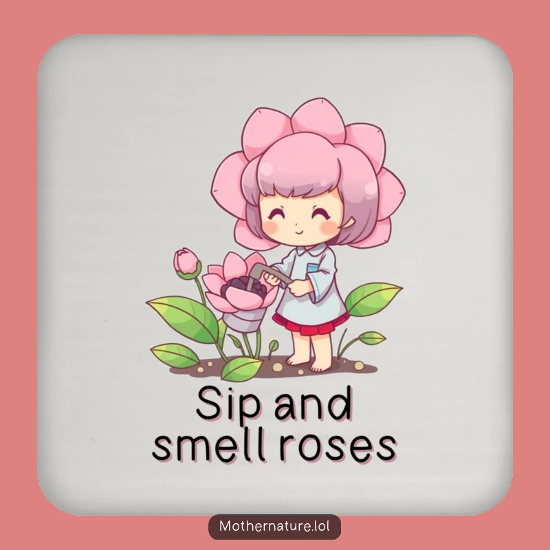 Funny Gardener Coaster: Happy Bloom Drink Protector Gift