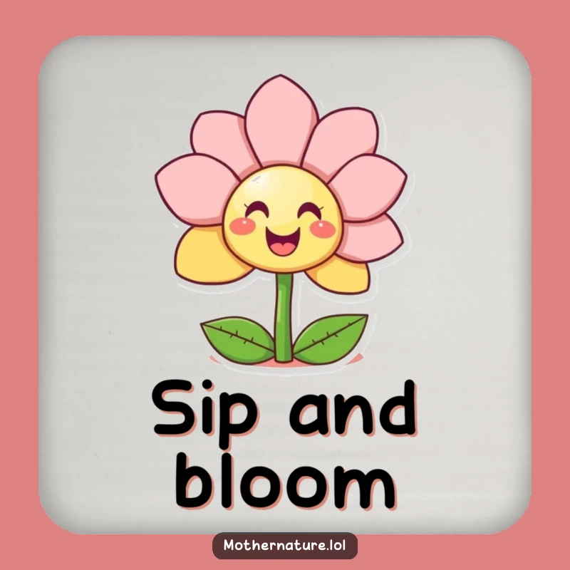 Funny Giggling Flower Coasters - Cheerful Surprise Smiley Table Gift